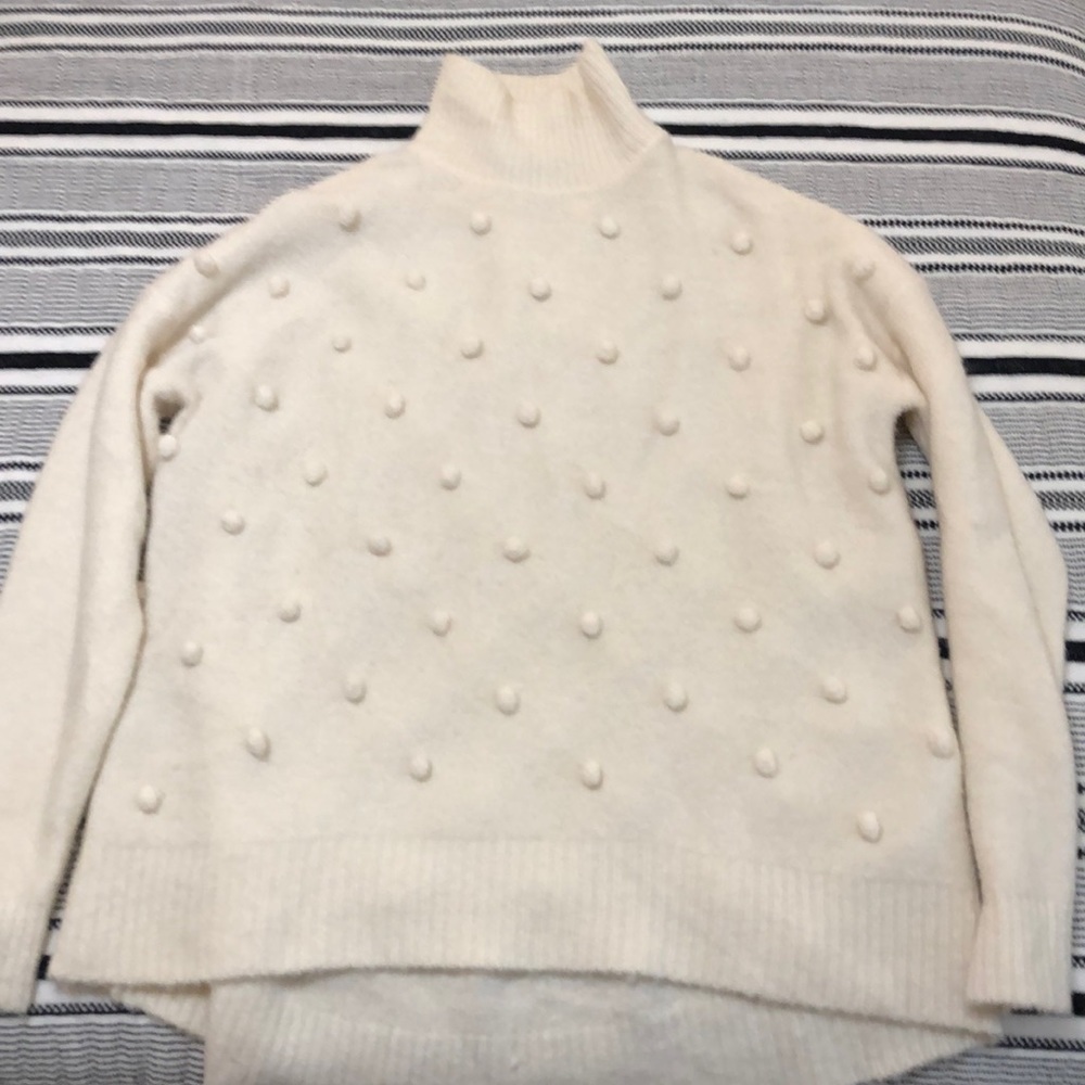 Madewell soft fuzzy ball sweater